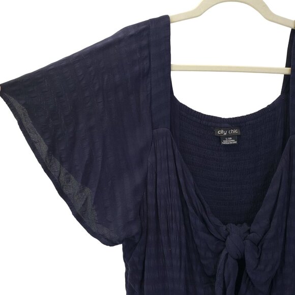 City Chic Seersucker Textured Maxi Dress Size 20 - Picture 6 of 8